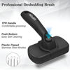 Picture of Dipoo Self Cleaning Shedding Brush - Skin Friendly Grooming Tool for Dogs, Cats, and Puppies, Deshedding and Hair Removal for Long and Short Haired Pets, Black