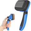 Picture of Dipoo Self-Cleaning Brush for Pet Deshedding - Skin-Friendly Grooming Tool for Dogs and Cats, Blue