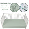 Picture of GUNTAIL Baby Crib Sheets for Boys Girls, 2 Pack Fitted Crib Sheet for Standard Crib and Toddler Mattress, Soft Microfiber Baby Sheet 52x28x8in (Leaf & Green)