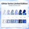 Picture of modelones Gel Nail Polish Set, 6 Colors Blue Collection Glitter Gel Polish Galaxy Dark Blue 9D Cat Eey Nail Gel polish with magnet Light Blue White Shimmer Pearl Soak Off Led Nail Art Gel DIY Salon