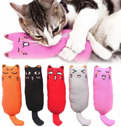 Picture of Legendog 5Pcs Bite Resistant Catnip Toy for Cats,Catnip Filled Cartoon Mice Cat Teething Chew Toy