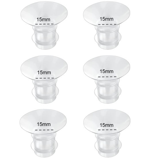 Picture of Flange Inserts 15mm 6PC,Compatible with Momcozy S12 Pro/S9 Pro/S12/S9 Wearable Breastpump Cup,Suitable for Medela/Spectra/Elvie/Willow/TSRETE 24mm Shields/Flanges,Reduce 24mm Tunnel Down to 15mm,6pcs