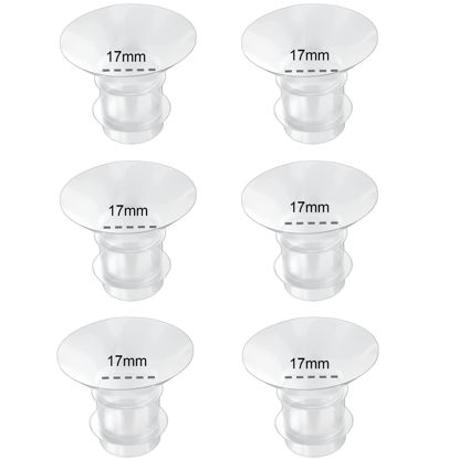 Picture of Flange Inserts 17mm 6PC,Compatible with Momcozy S12 Pro/S9 Pro/S12/S9 Wearable Breastpump Cup,Suitable for Medela/Spectra/Elvie/Willow/TSRETE 24mm Shields/Flanges,Reduce 24mm Tunnel Down to 17mm,6pcs