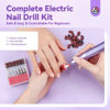 Picture of SAVILAND Nail Drill: Portable Electric Nail Drill Kit 20000RPM Nail Drill Purple 7 Nail Drill Bits Cuticle Bit Nail File (100/180 Grit) 51 Sanding Bands Beginners at Home Manicure Pedicure