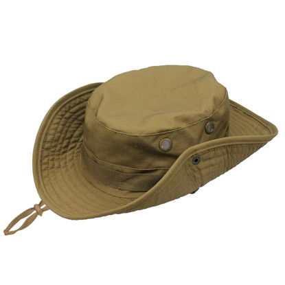 Picture of Sun Hats for Men Women Bucket Hat UPF 50+ Boonie Hat Foldable UV Protection Hiking Beach Fishing Summer Safari(1pack-Brown)