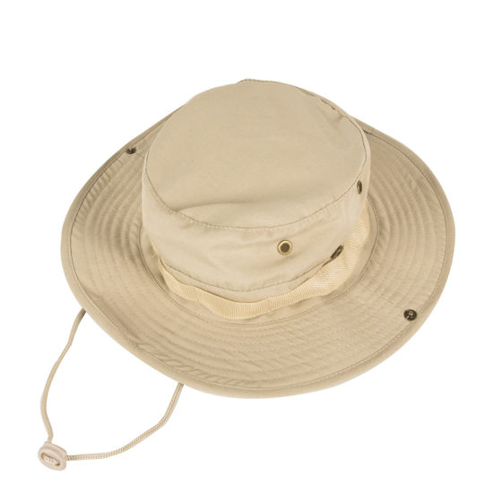 Picture of Sun Hats for Men Women Bucket Hat UPF 50+ Boonie Hat Foldable UV Protection Hiking Beach Fishing Summer Safari(1pack-Beige)