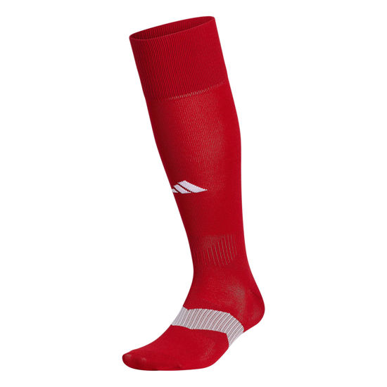 Picture of adidas Unisex Metro 6 Soccer Socks (1-pair), Team Power Red/Clear Grey/White, X-Small