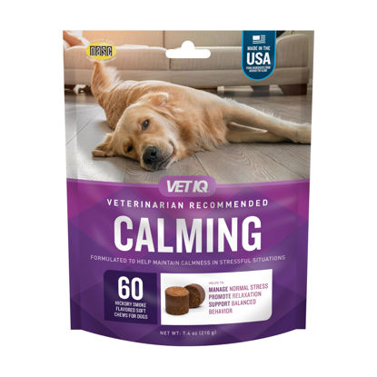 Picture of VetIQ Calming Support Supplement for Dogs, Calming Chews Help Manage Stress and Promote Relaxation, Anxiety Relief for Dogs, Made in The USA, 60 Count