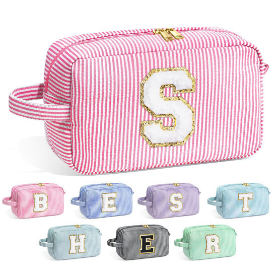 Picture of YOOLIFE Birthday Gifts for Girls - 8 9 10 11 12 13 14 15 Year Old Girl Gifts, Teen Girl Gifts Trendy Stuff, Gifts for Girls, Teenage Girl Gifts, Personalized Monogram Initial Makeup Bag for Teen S