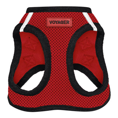 Picture of Voyager Step-in Air Dog Harness - All Weather Mesh Step in Vest Harness for Small and Medium Dogs and Cats by Best Pet Supplies - Harness (Red/Black Trim), S (Chest: 14.5-16")