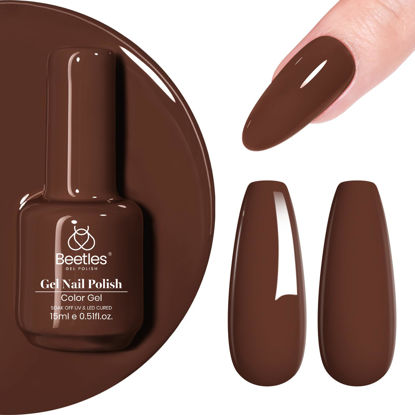 Picture of Beetles Brown Gel Nail Polish 15ml 0.51oz Chocolate Coffee Gel Polish Fall Gel Polish Soak Off Uv LED Nail Lamp Gel Polish Nail Art Manicure Salon DIY Home