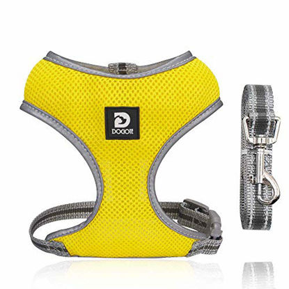 Picture of Puppy Harness and Leash Set - Dog Vest Harness for Small Dogs Medium Dogs- Adjustable Reflective Step in Harness for Dogs - Soft Mesh Comfort Fit No Pull No Choke (M, Yellow)