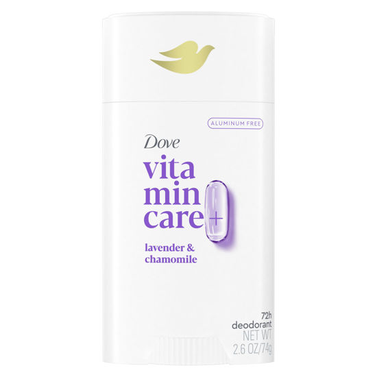 Picture of Dove VitaminCare+ Aluminum Free Deodorant Stick Lavender & Chamomile for 72H Odor Protection, Breathable Deodorant for Women 2.6 oz