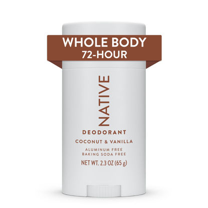 Picture of Native Whole Body Deodorant Stick Contains Naturally Derived Ingredients, Deodorant for Men and Women | 72 Hour Odor Protection, Aluminum Free with Coconut Oil and Shea Butter | Coconut & Vanilla