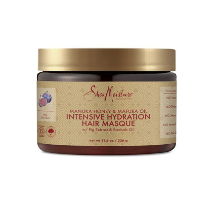 Picture of SheaMoisture Intensive Hydration Hair Masque Manuka Honey & Mafura Oil For Dry, Damaged Hair Deep Conditioning Hair Treatment 11.5 oz