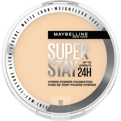 Picture of Maybelline Super Stay Up to 24HR Hybrid Powder-Foundation, Medium-to-Full Coverage Makeup, Matte Finish, 118, 1 Count