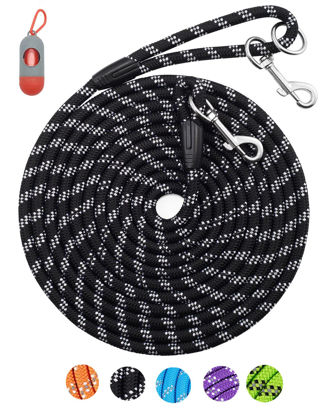 Picture of Long Dog Leash for Dog Training 10FT/16FT/30FT/50FT/100FT, Reflective Threads Check Cord Dog Leash, Heavy Duty Dog Lead for Large Medium Small Dogs Outside Walking, Playing, Camping, or Yard