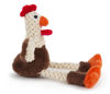 Picture of goDog Checkers Just for Me Skinny Rooster Squeaky Plush Dog Toy, Chew Guard Technology - Brown, Mini