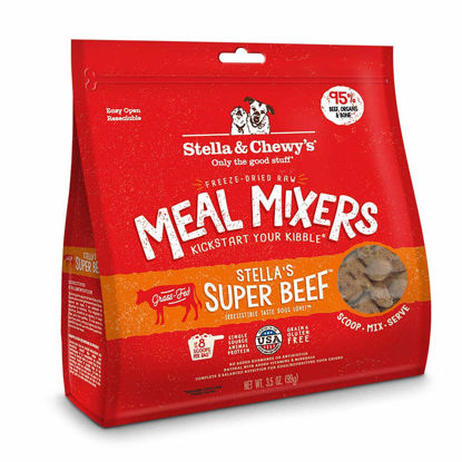 Picture of Stella & Chewy’s Freeze Dried Raw Super Beef Meal Mixer - Dog Food Topper for Small & Large Breeds - Grain Free, Protein Rich Recipe - 3.5 oz Bag