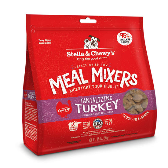 Picture of Stella & Chewy's Freeze Dried Raw Tantalizing Turkey Meal Mixer - Dog Food Topper for Small & Large Breeds - Grain Free, Protein Rich Recipe - 3.5 oz Bag