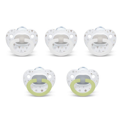 Picture of NUK Orthodontic Pacifiers, 6-18 Months, 5 Pack, Timeless Collection, Amazon Exclusive