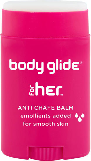 Picture of Body Glide For Her Anti Chafe Balm | Chafing stick with added emollients | Great for dry, sensitive skin and/or sensitive areas | Use on chest, bra, butt, groin, arm, and thigh chafing | 1.5oz