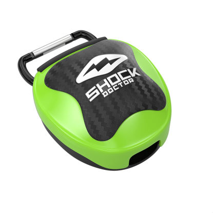 Picture of Shock Doctor Ventilated Mouth Guard Case, Universal Storage for Adult & Youth Sizes, Shock Green