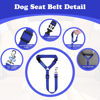 Picture of BWOGUE 2 Packs Dog Cat Safety Seat Belt Strap Car Headrest Restraint Adjustable Nylon Fabric Dog Restraints Vehicle Seatbelts Harness Dark Blue