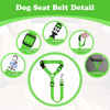 Picture of BWOGUE 2 Packs Dog Cat Safety Seat Belt Strap Car Headrest Restraint Adjustable Nylon Fabric Dog Restraints Vehicle Seatbelts Harness Green