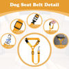 Picture of BWOGUE 2 Packs Dog Cat Safety Seat Belt Strap Car Headrest Restraint Adjustable Nylon Fabric Dog Restraints Vehicle Seatbelts Harness Yellow