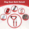 Picture of BWOGUE 2 Packs Dog Cat Safety Seat Belt Strap Car Headrest Restraint Adjustable Nylon Fabric Dog Restraints Vehicle Seatbelts Harness Red