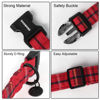 Picture of DOGWONG Christmas Cotton Dog Collar, Heavy-Duty Red Plaid Dog Collar Durable Soft Fabric Pet Dog Collar Cute Christmas Red Grid Puppy Necklace for Small Medium Large Dog