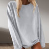 Picture of Womens Oversized Sweatshirt, Fall Fashion 2023 Thin Blouses Basic Loose Fit Lightweight Tunic Pullover 01-Grey,Medium