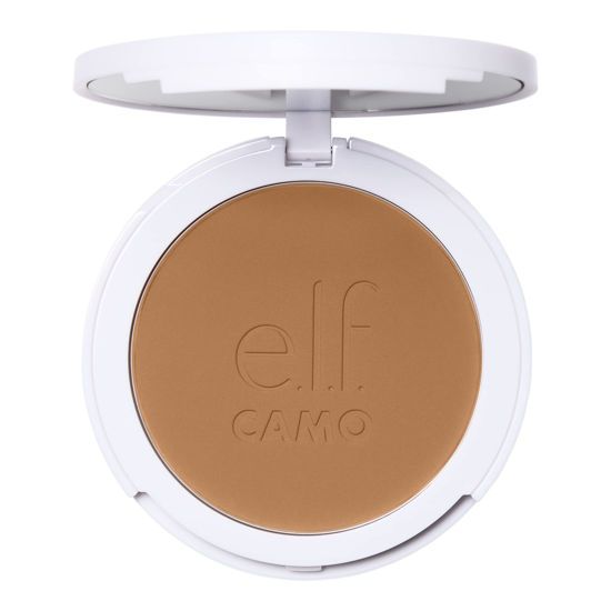 Picture of e.l.f. Camo Powder Foundation, Lightweight, Primer-Infused Buildable & Long-Lasting Medium-to-Full Coverage Foundation, Medium 370 N