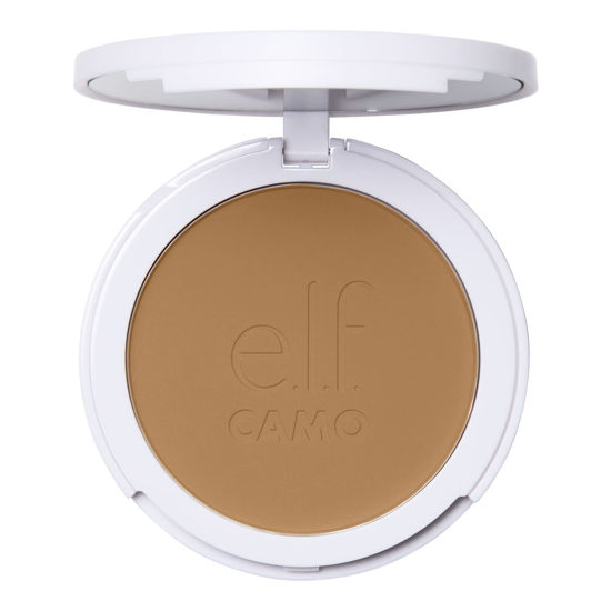 Picture of e.l.f. Camo Powder Foundation, Lightweight, Primer-Infused Buildable & Long-Lasting Medium-to-Full Coverage Foundation, Medium 355 W