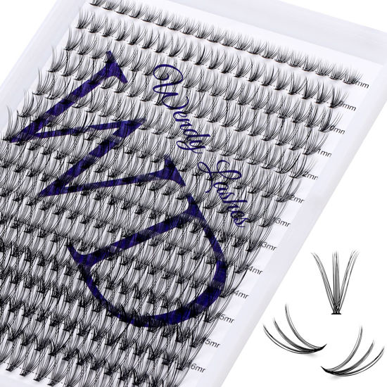 Picture of Individual Lashes Eyelash Clusters 300PCS Lash Clusters Extensions Large Quantity Clusters Comfortable Lashes Thin Band Eyelashes Extension Soft Clusters Eyelashes(300PCS-20D-0.07C,8-16mm Mixed Tray)