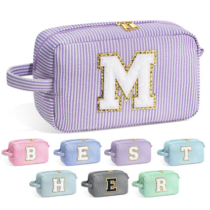 Picture of YOOLIFE Gifts for Teens Girls - Teen Girl Gifts, Gifts for Teen Girl, 10 11 12 13 Year Old Girl Gifts, Teenage Girl Gifts, Personalized Birthday Gifts for Girl, Monogram Initial Makeup Bag for Teens M