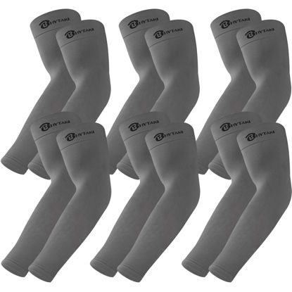 Picture of BHYTAKI 6 Pairs UV Sun Protection Arm Sleeves, UPF 50 Sports Cooling Arm Compression Sleeves for Men Women Teenager