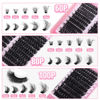 Picture of Fluffy Lash Clusters Kit 300pcs DIY Lash Extension Kit 60D+80D+100D Individual Lashes D Curl 10-18mm Cluster Eyelash Extensions Kit with Lash Bond and Seal and Tweezers by ALPHONSE