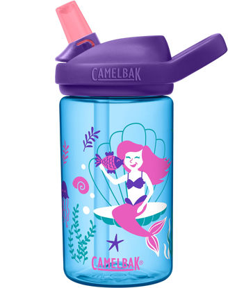 Picture of CamelBak eddy+ 14oz Kids Water Bottle with Tritan Renew - Straw Top, Leak-Proof When Closed, Magical Mermaids