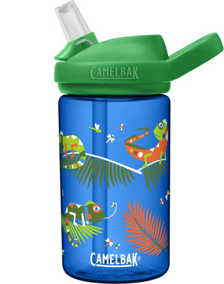 Picture of CamelBak eddy+ 14oz Kids Water Bottle with Tritan Renew - Straw Top, Leak-Proof When Closed, Iguanas