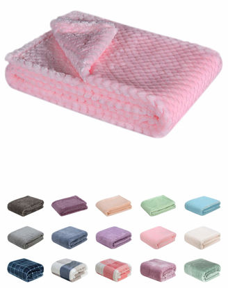 Picture of Fuzzy Blanket or Fluffy Blanket for Baby, Soft Warm Cozy Coral Fleece Toddler, Infant or Newborn Receiving Blanket for Crib, Stroller, Travel, Decorative (28Wx40L, XS-Baby Pink)