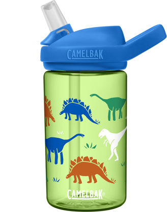 Picture of CamelBak eddy+ 14oz Kids Water Bottle with Tritan Renew - Straw Top, Leak-Proof When Closed, Dinorama