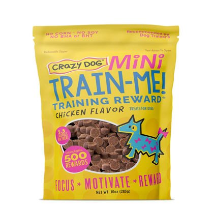 Picture of Crazy Dog Mini Train-Me! Training Treats 10 oz. Pouch, Chicken Flavor, with 500 Treats per Bag, Recommended by Dog Trainers