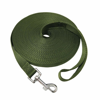 Picture of Nylon Training Dog Leash for Small Medium Large Dogs, 15ft 20ft 30ft 50ft Long Leash Dog/Puppy Lead for Obedience Recall Training, Camping (50ft, Green)