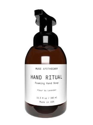 Picture of Muse Apothecary Hand Ritual - Aromatic and Nourishing Foaming Hand Soap, Infused with Natural Aromatherapy Essential Oils - USDA Certified Biobased - 11.5 oz, Fleur du Lavender