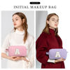 Picture of YOOLIFE Makeup Bag - Initial Makeup Bag Cosmetic Bag, Monogram Initial Makeup Bags, Cosmetic Bag, Make Up Bag, Travel Cute Makeup Pouch Makeup Case, Personalized Purple Makeup Bags for Women L