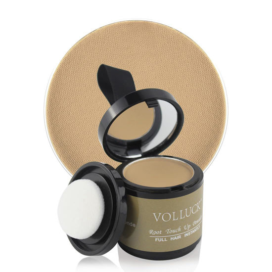 Picture of VOLLUCK Blonde Root Touch Up Powder for Women and Men, 0.35 Ounce - Hair Shadow Concealer for Roots, Bald Spots, and Eyebrows