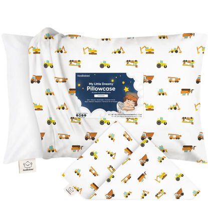 Picture of KeaBabies Toddler Pillowcase for 13X18 Pillow - Organic Toddler Pillow Case for Boy, Kids - 100% Natural Cotton Pillowcase for Miniature Sleepy Pillows - Pillow Sold Separately (Construction)