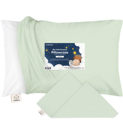 Picture of KeaBabies Toddler Pillowcase for 13X18 Pillow - Organic Toddler Pillow Case for Boy, Kids - 100% Natural Cotton Pillowcase for Miniature Sleepy Pillows - Pillow Sold Separately (Sage)